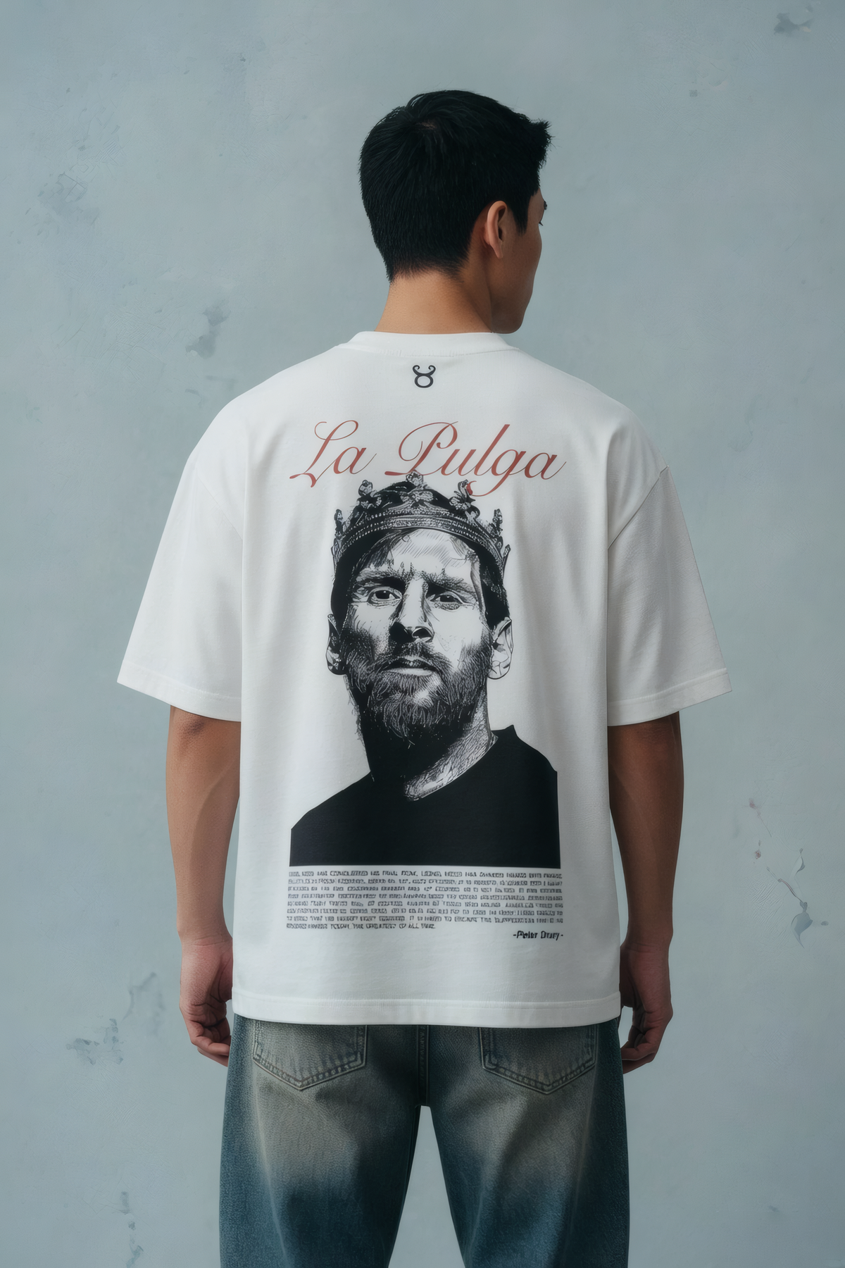 ERMN La Pulga Messi Edition 240 GSM oversized football t-shirt — back side India