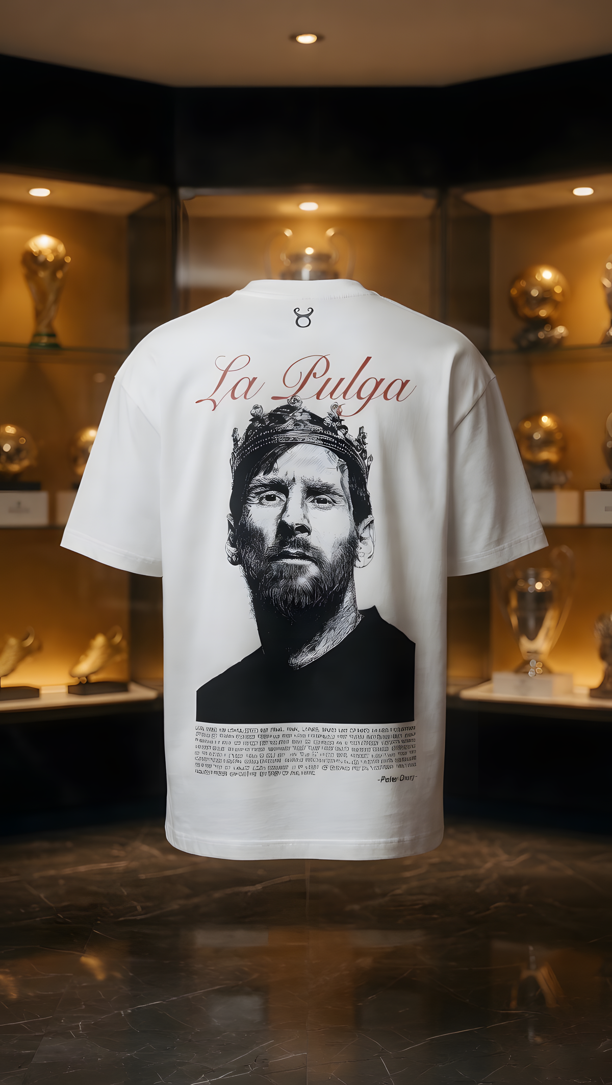 ERMN La Pulga Messi Edition 240 GSM oversized football t-shirt — model front India