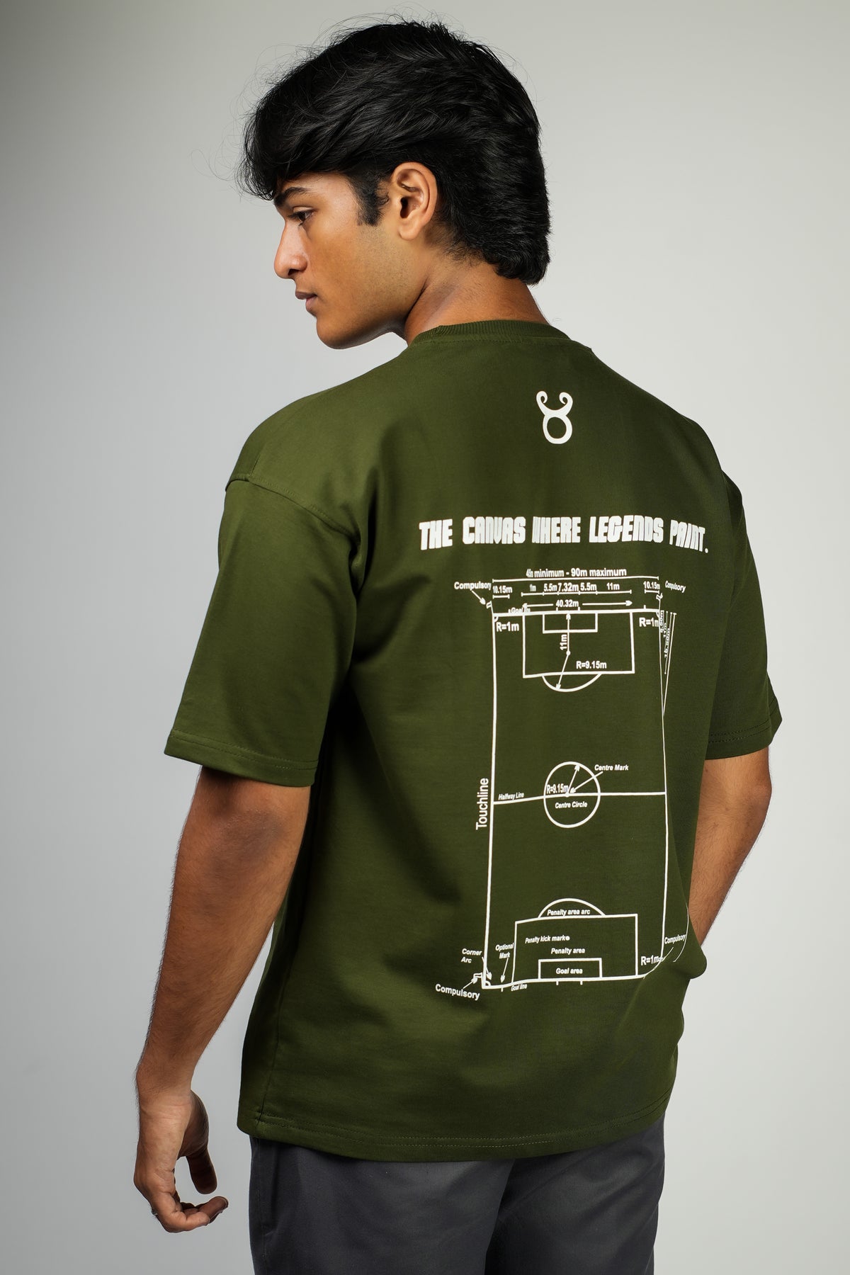 ERMN Canvas Where Legends Paint Football Edition 240 GSM oversized football t-shirt — back side India