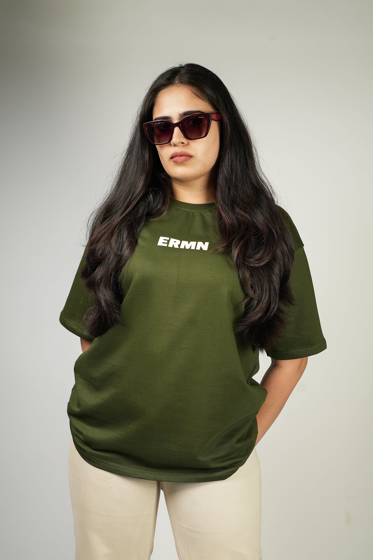 ERMN Canvas Where Legends Paint Football Edition 240 GSM oversized football t-shirt — model front India