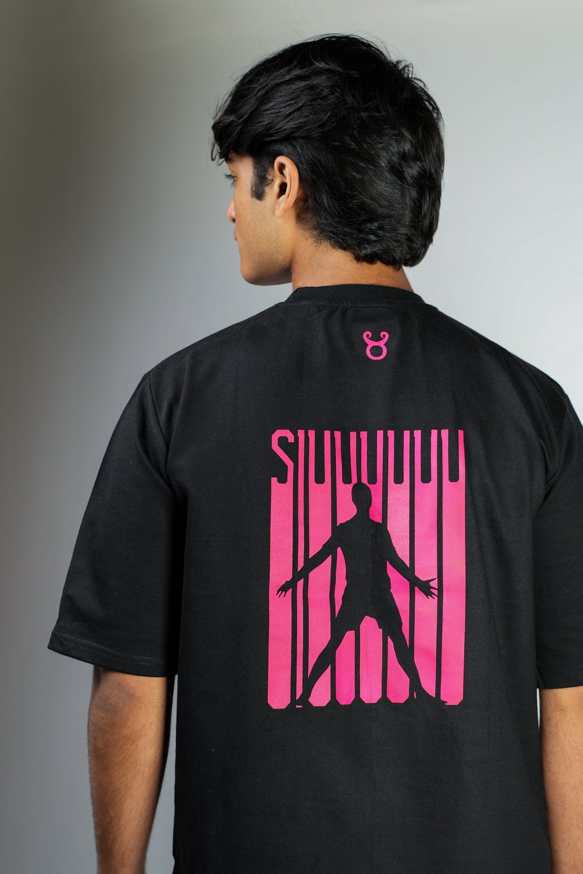 ERMN Siiuu CR7 Cristiano Ronaldo Edition 240 GSM oversized football t-shirt — back side view India
